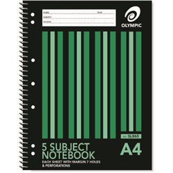 Olympic Lecture Notebook Spirl No.865 A4 Tearout, 5 Subject_2